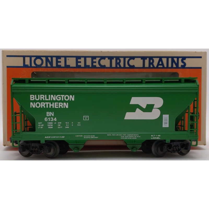 Lionel 6-6134 O Gauge Burlington Northern 2-Bay Center Flow Hopper #6134 EX/Box