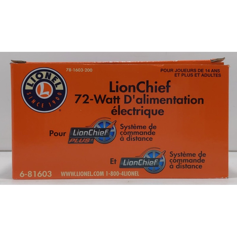 Lionel 6-81603 O Gauge LionChief 72-Watt Wall Pack Power Supply 4 Amp LN/Box