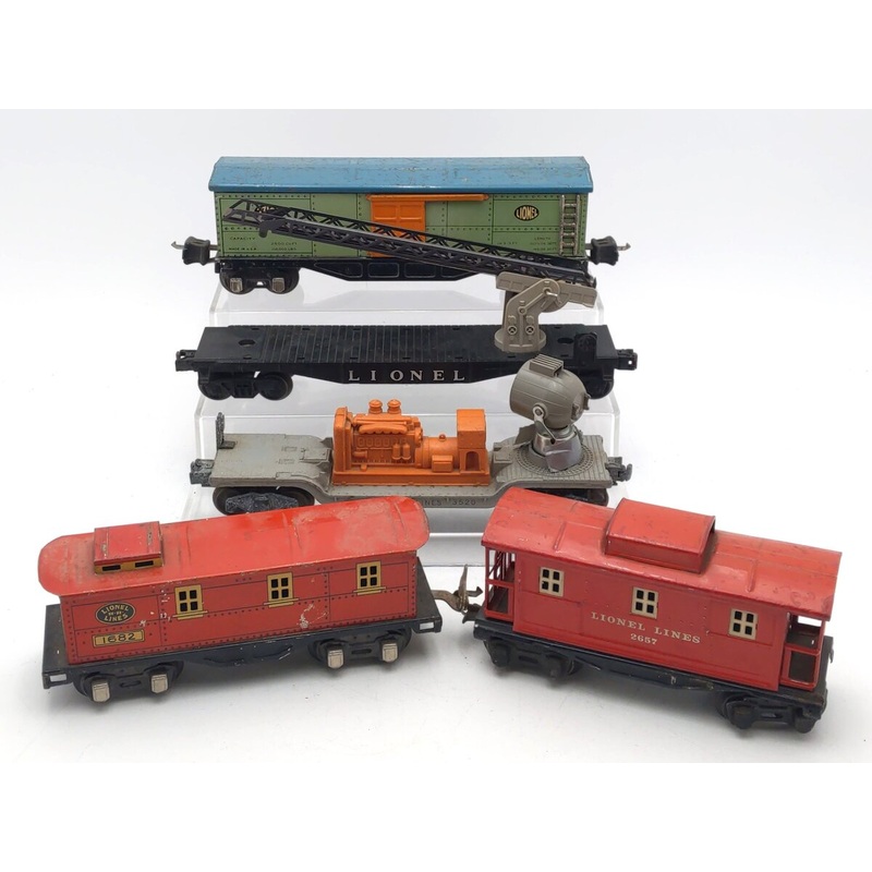 Lionel O Vintage Assorted Freight Cars [5] VG