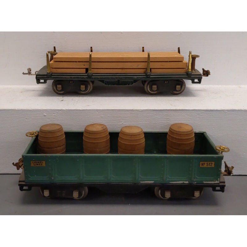 Lionel Vintage Standard Gauge Lionel Lines Freight Cars: 511, 512 [2] VG