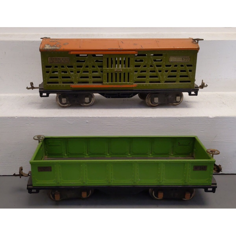Lionel Vintage Standard Gauge Lionel Lines Freight Cars: 512, 513 [2] VG