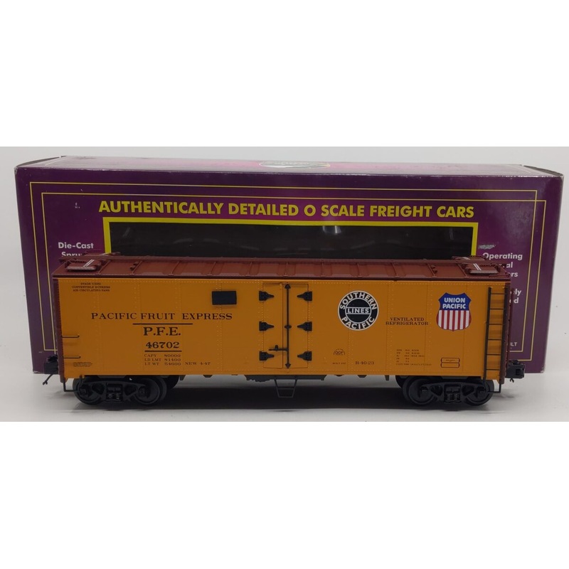 MTH 20-3228A O Gauge Pacific Fruit Express 40′ Steel Side Reefer Car #46702 LN/Box