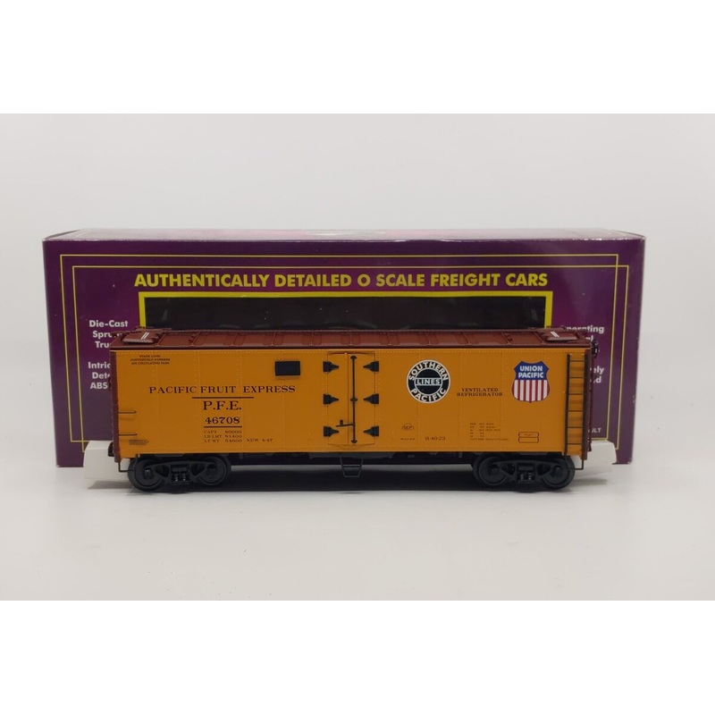 MTH 20-3228B O Gauge Pacific Fruit Express 40′ Steel Side Refrigerator Car LN/Box