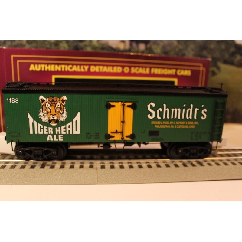 MTH 20-94342 O Schmidts Tiger Head Ale 36′ Woodsided Reefer Car #1188 LN/Box