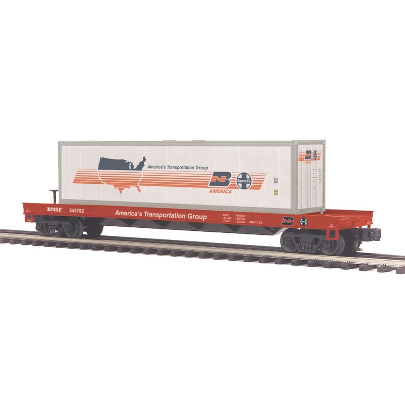 MTH 20-98368 O Gauge BNSF Flatcar w/40′ Container #545782 LN/Box