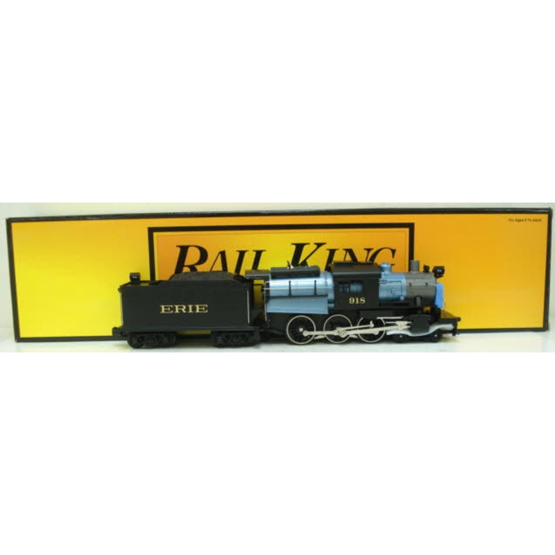 MTH 30-1275-1 O Gauge Erie 4-6-0 Camelback Steam Locomotive & Tender w/PS2 #918 EX/Box
