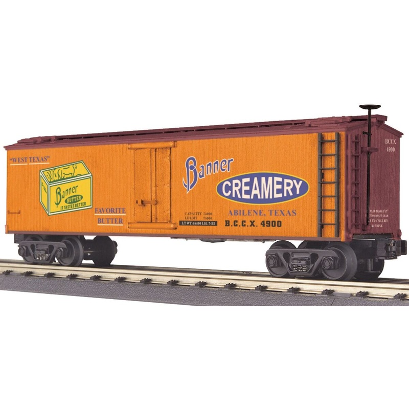 MTH 30-8615 O Gauge Banner Creamery Die-Cast Refrigerator Car NIB