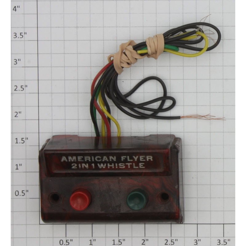 American Flyer XA10961-AE S Scale Red Swirl 2 in 1 Whistle Control Button Wired