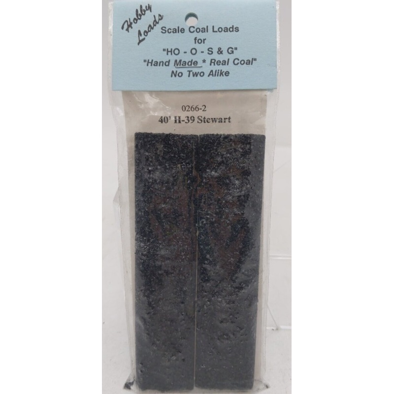 Hobby Loads 0266-2 HO/O/S & G Scale Black Coal Loads 40′ H-39 Stewart(Pack of 2)