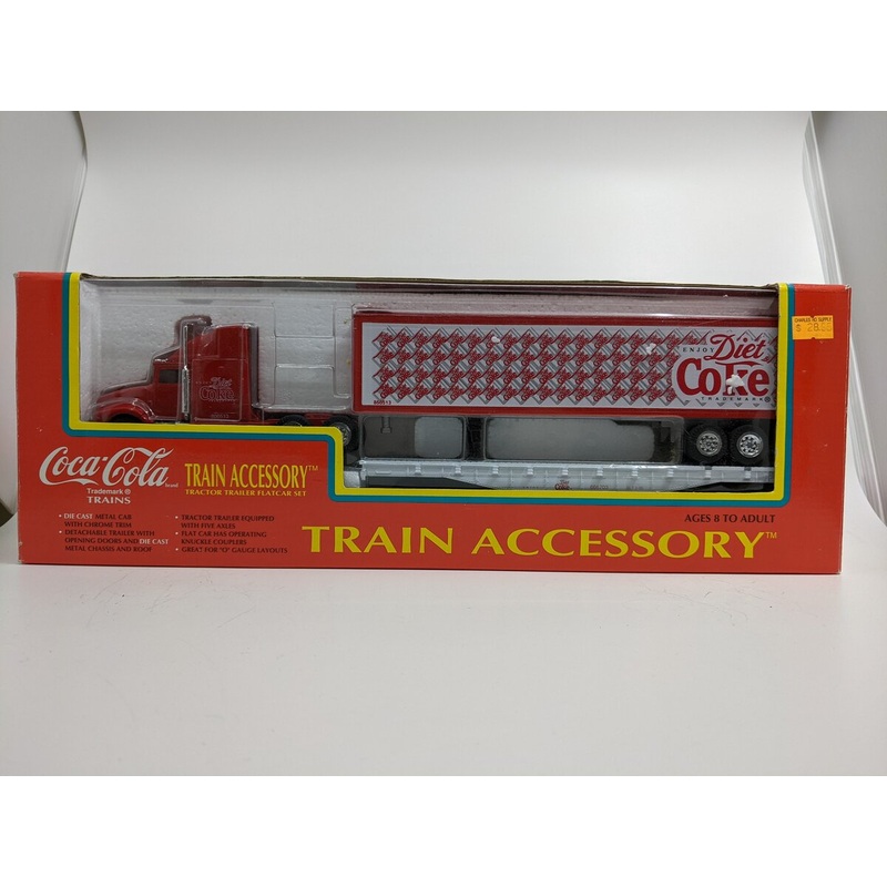 K-Line K666703TT O Gauge Diet Coke Flat Car w/ Tractor Trailer #666703