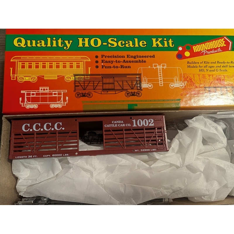 Roundhouse 03278 HO Scale Canda Cattle Car Company 36′ Old Time Stock Car #1002