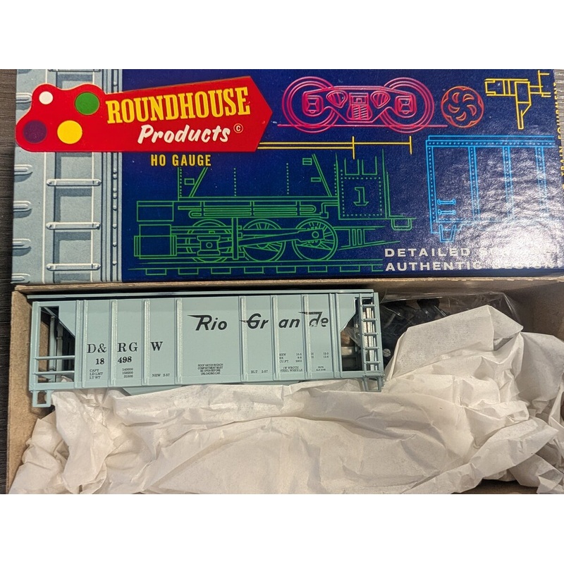 Roundhouse 3233 HO Scale D&R.G.W Covered Hopper Car #18498 Kit