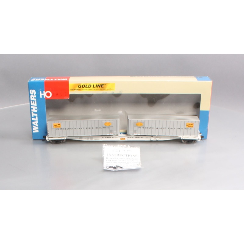 Walthers 932-40853 HO P&L.E Flexi-Van Flat Car With Trailer #504225 EX/Box