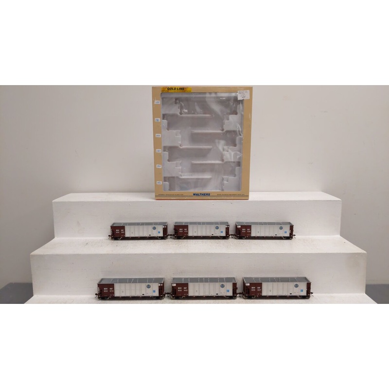 Walthers 932-7828 HO Scale BNSF Gold Line RD4 Coal Hopper (Pack of 6) EX/Box