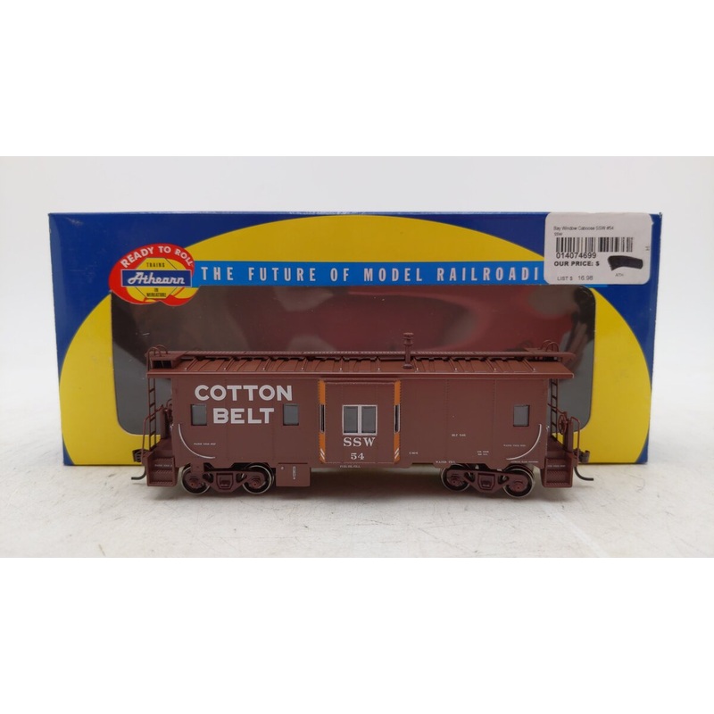 Athearn 74699 HO Scale Cotton Belt Bay Window Caboose #54 EX/Box