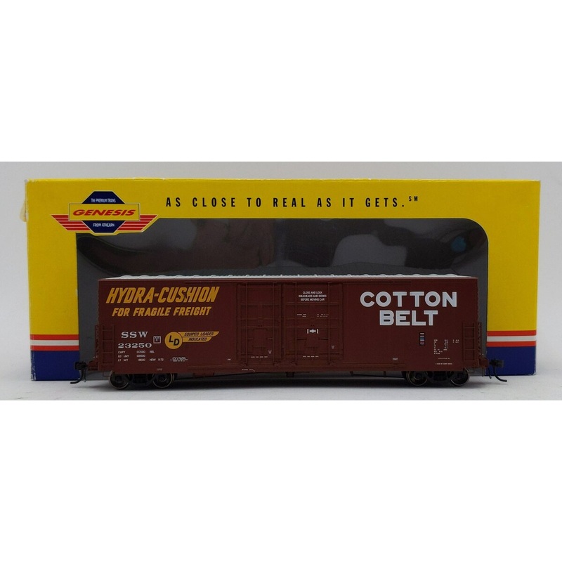 Athearn G4379-7 HO Cotton Belt 50′ P.C.&F. Box Car #23250 w/6′ & 8′ PD EX/Box
