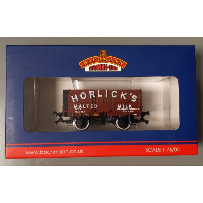 Bachmann 37-2016K OO Gauge Horlicks Malted Milk 7 Plank End Door Wagon #1 LN/Box