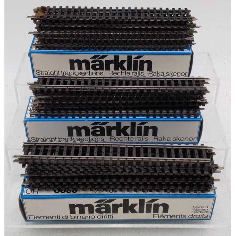 Marklin 2200 HO K Track 7-1/8 Straight Track (Boxes of 10/9) [3] VG/Box