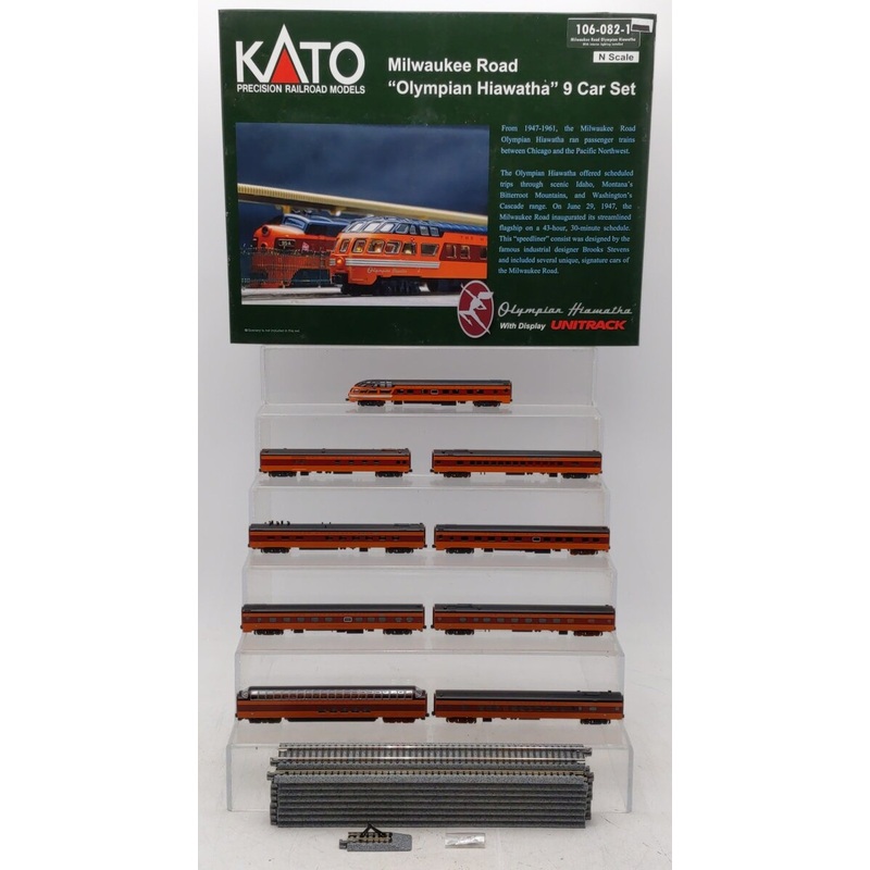 Kato 106-082-1 N Gauge Milwaukee Olympian Hiawatha Passenger 9 Car Set LN/Box