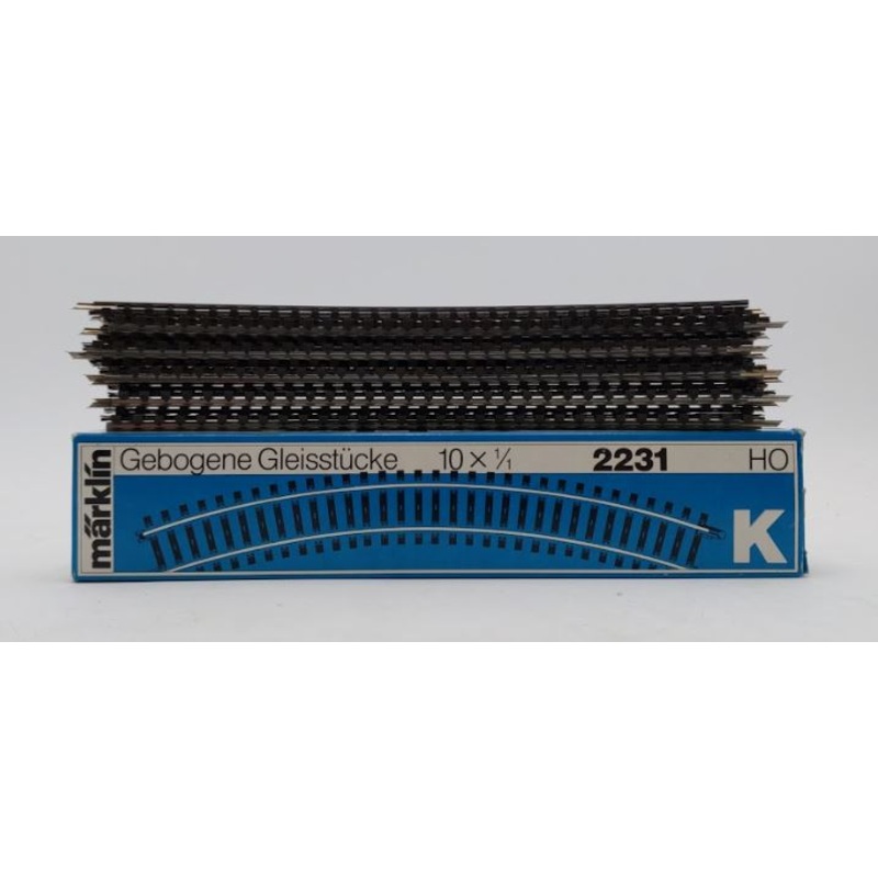 Marklin 2231 HO Scale K Track 16-3/4 R30 (Pack of 10) VG/Box