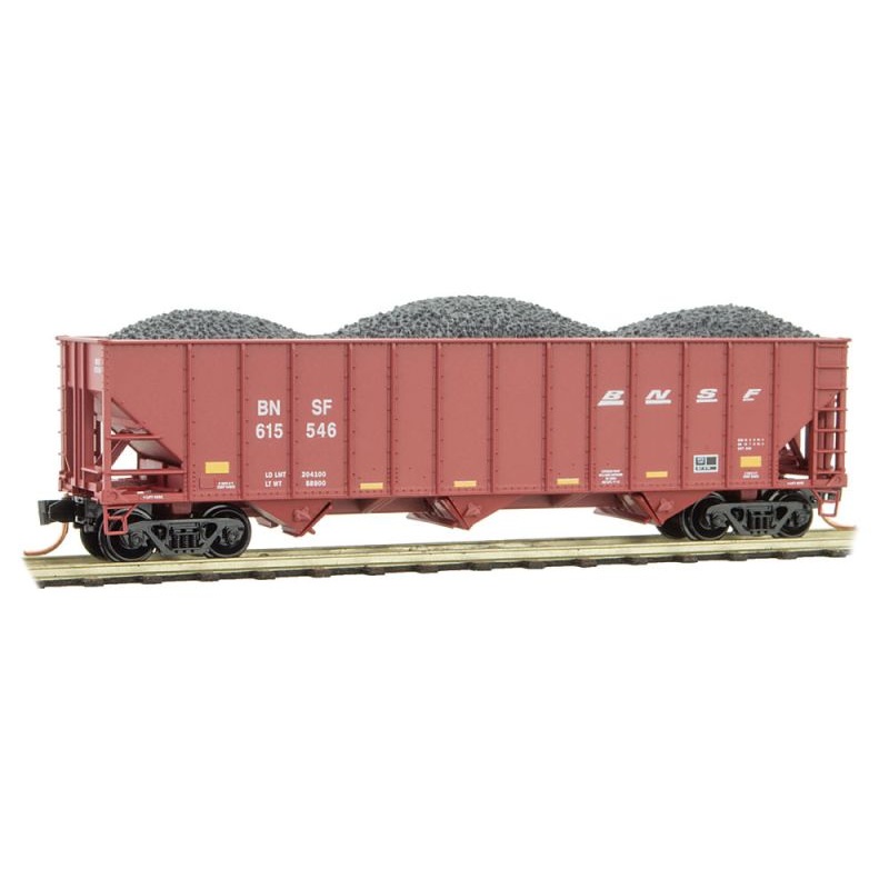 Micro-Trains 10800371 N BNSF 100 Ton 3 Bay Open Hopper w/Coal Load #615546 NIB