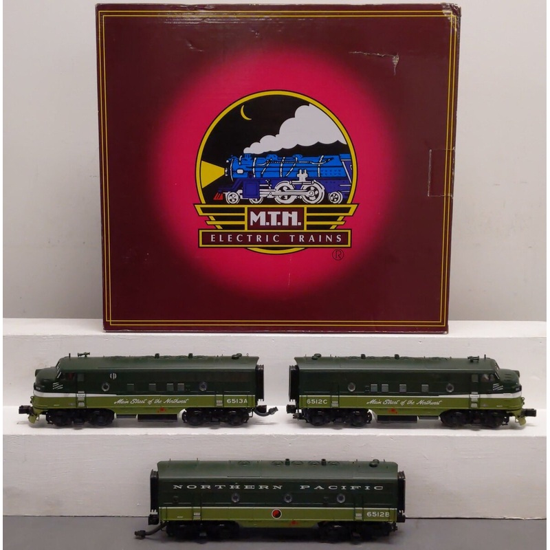 MTH 20-20388-1 Northern Pacific F-7 ABA O Gauge Diesel Train Set w/PS 3.0 EX/Box