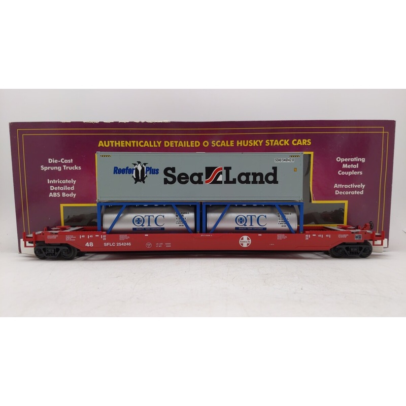 MTH 20-95076 Santa Fe Husky Stack Car #254246 EX/Box