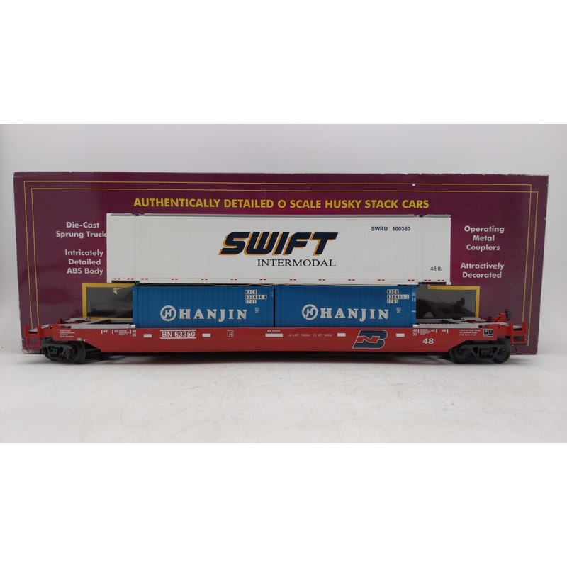 MTH 20-95083 Burlington Northern Husky Stack Car #63350 EX/Box