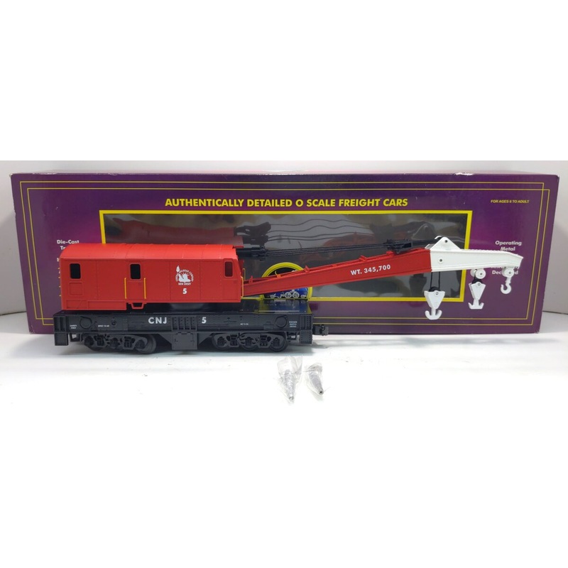 MTH 20-98258 O Scale Jersey Central Operating Crane Car NIB