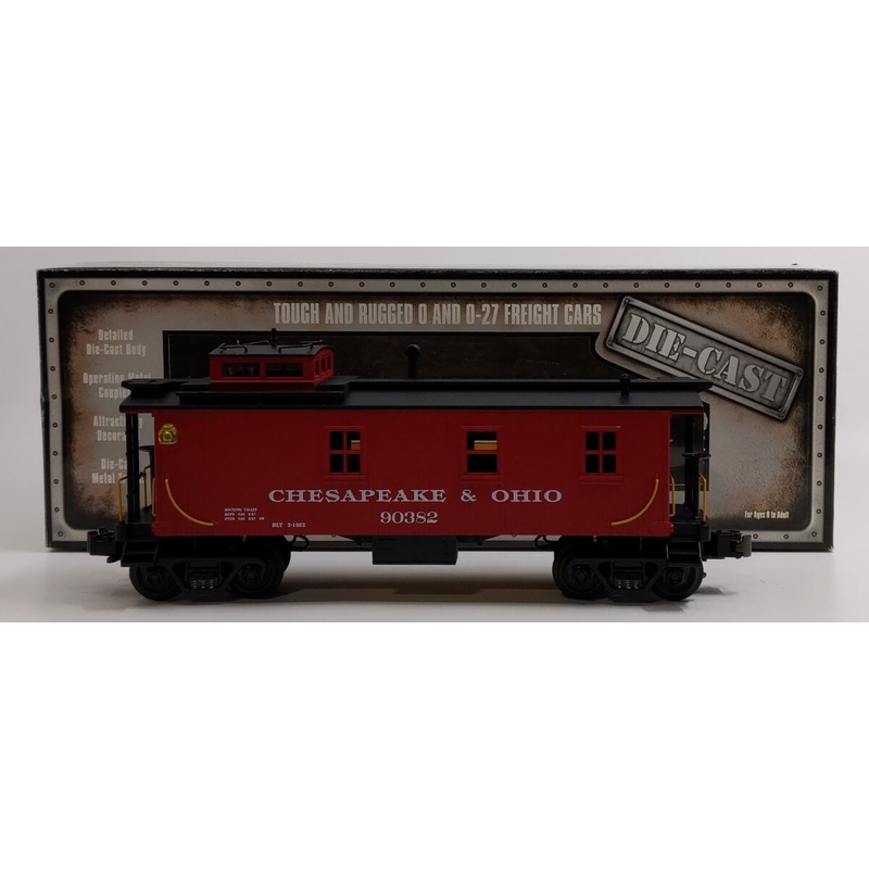 MTH 30-8502 O Gauge Chesapeake and Ohio Die-Cast Woodside Caboose #90382 EX/Box
