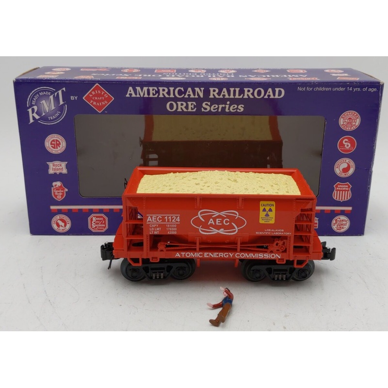 RMT 96709-2 O Scale Atomic Energy Commision Ore Car w/ Load & Figure #1124 LN/Box