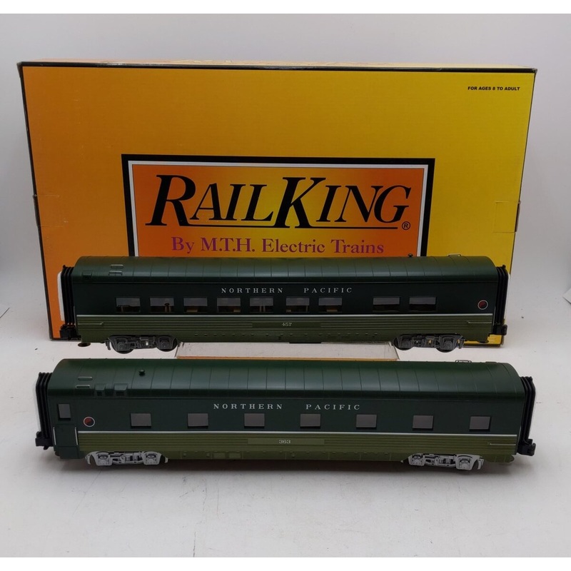 MTH 30-67126 O Northern Pacific 60′ Streamlined ABS Sleeper/Diner Set (Set of 2) LN/Box