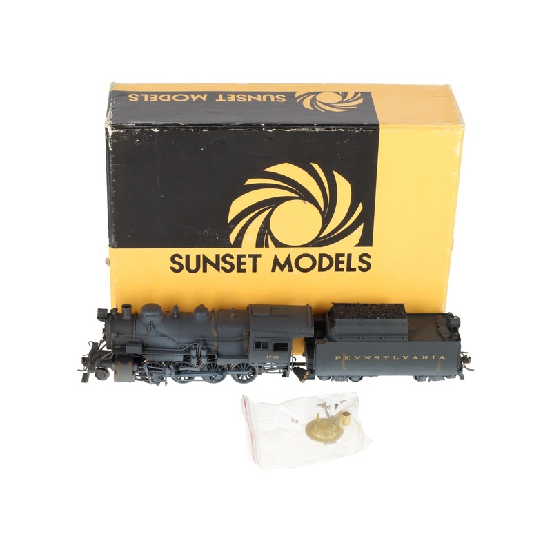 Sunset Models HO Brass PRR 2-8-0 Class H-8 Steam Locomotive & Tender-Painted EX/Box
