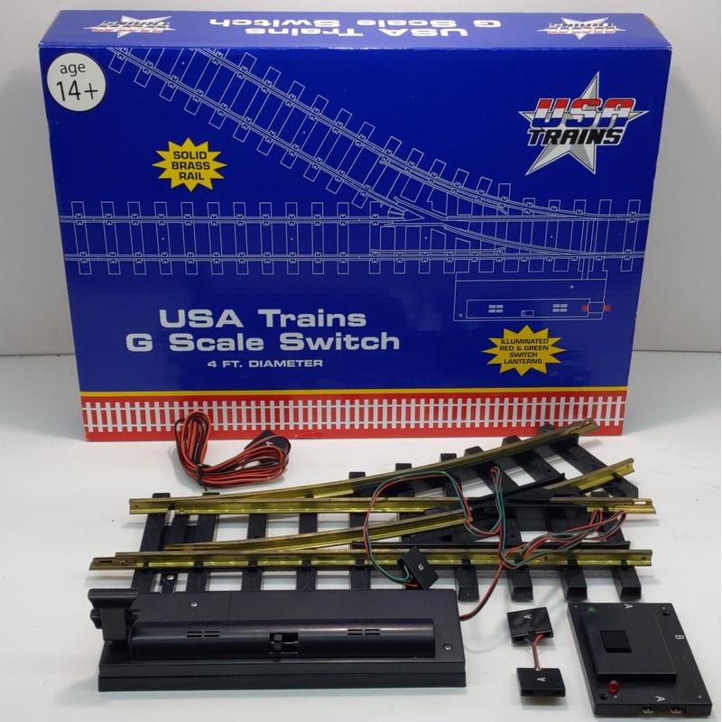 USA Trains R81215 G 48 Diameter Brass Left Hand Remote Switch Turnout EX/Box