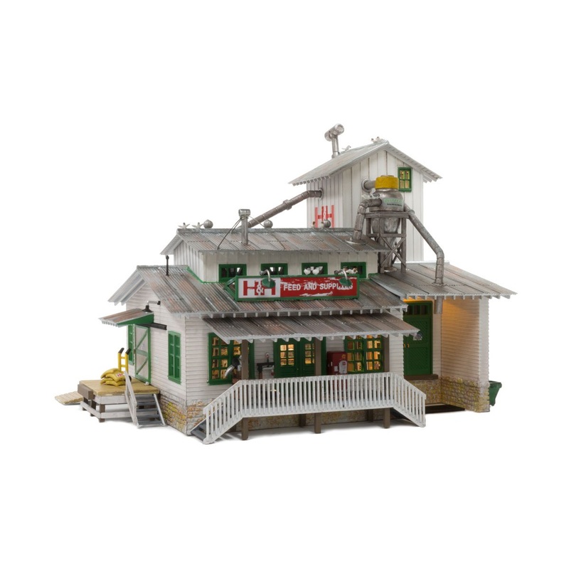Woodland Scenics BR5059 HO Built-&-Ready H&H Feed Mill Building EX