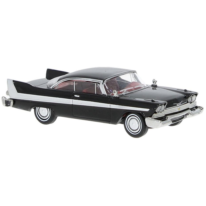 Brekina Automodelle 19680 HO Assembled Black, White 1958 Plymouth Fury Car