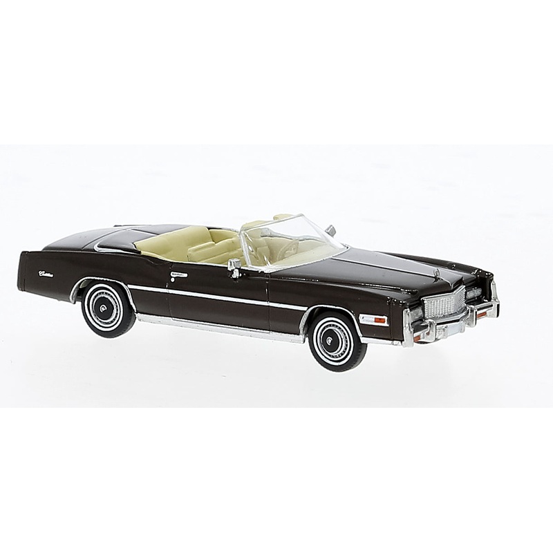 Brekina Automodelle 19757 HO Top Down Brown 1975 Cadillac Eldorado Convertible
