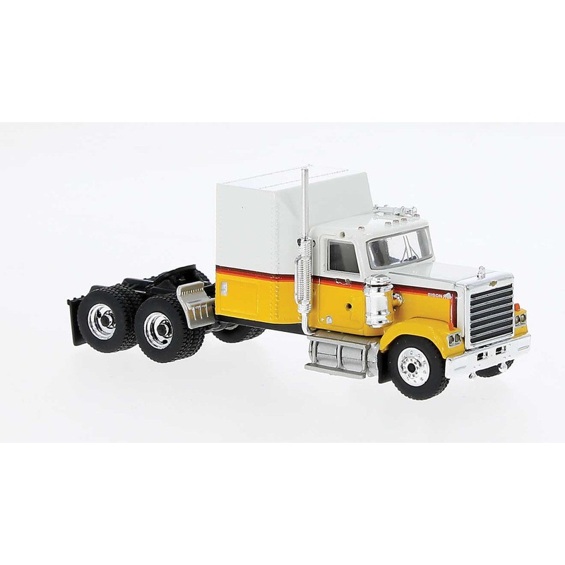 Brekina Automodelle 85782 HO White/Yellow Chevrolet Bison Semi Tractor Only