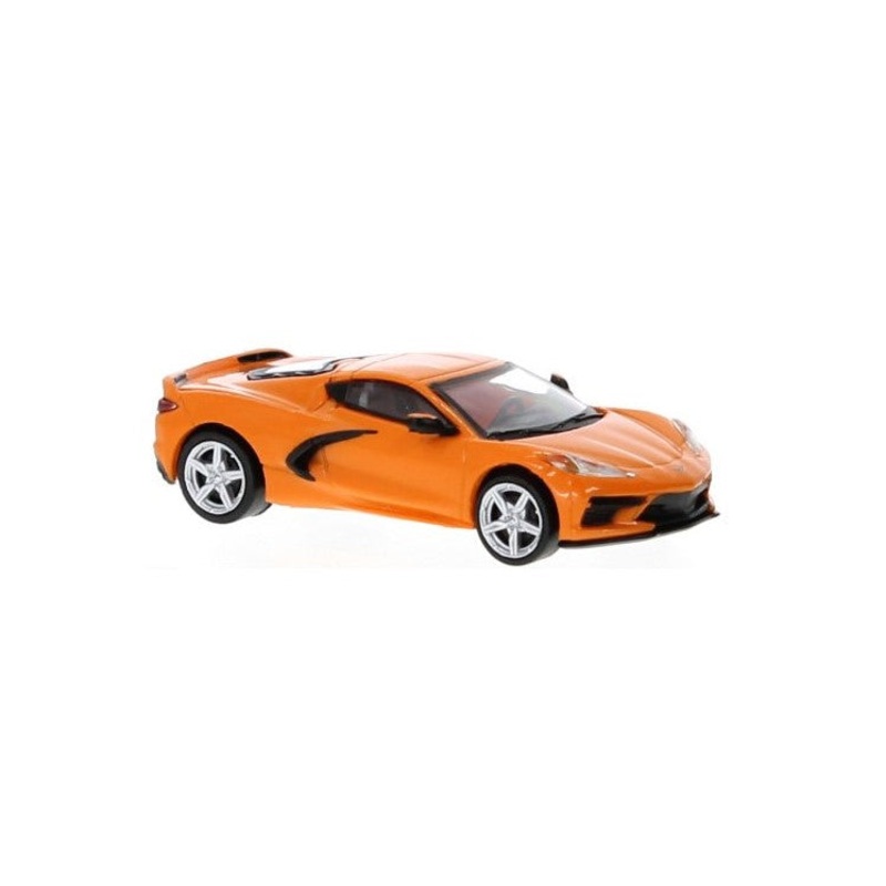 Brekina Automodelle PCX870675 HO Orange/Black 2020 Chevy Corvette C8 Stingray