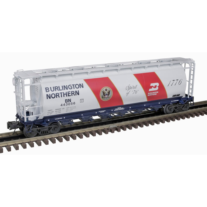 Atlas 3001446 O BN Bicentennial 3-Rail 6-Bay Cylindrical Hopper #3002446