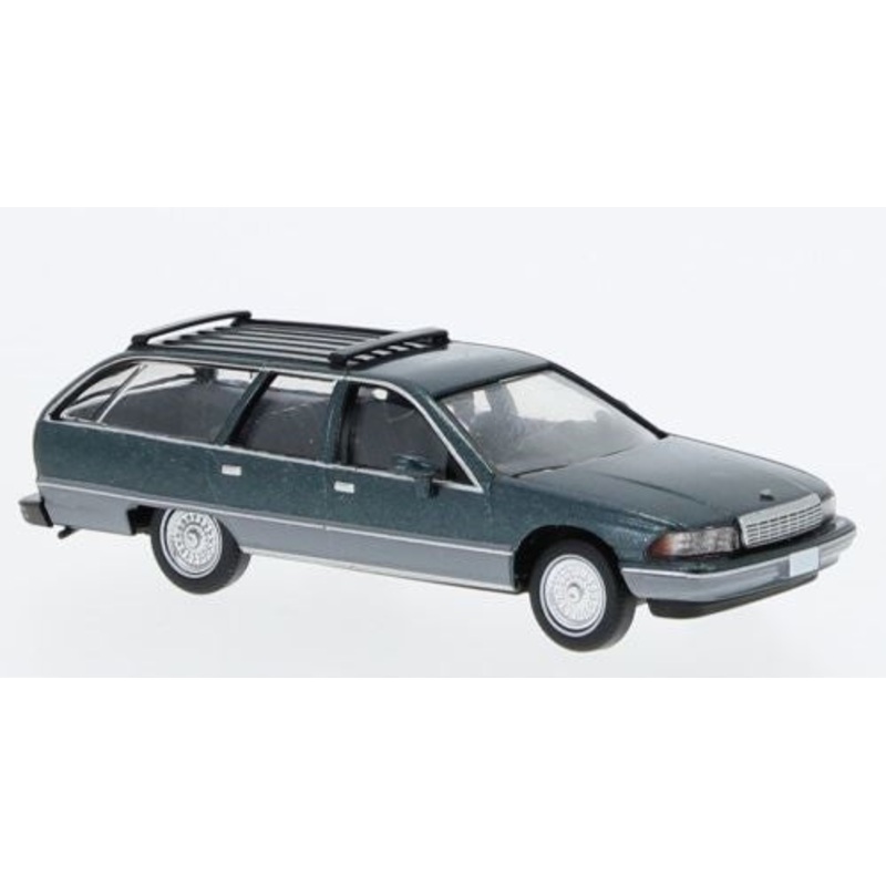 Brekina Automodelle PCX870454 HO Green/Gray 1991 Chevy Caprice Station Wagon