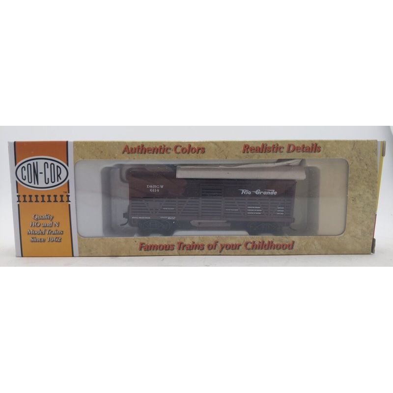 Con-Cor 0001-052031 HO D&RGW 36′ Old Time Cattle Car #6114 LN/Box