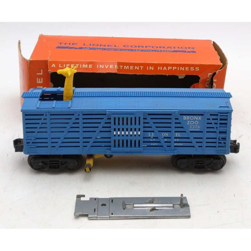Lionel 3376 Vintage O Bronx Zoo Blue Operating Giraffe Car EX/Box