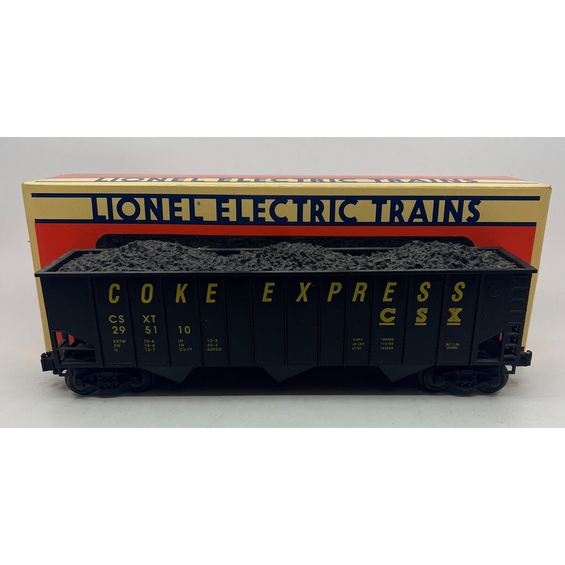 Lionel 6-17120 O Gauge CSX 3-Bay Hopper with Coal Load NIB