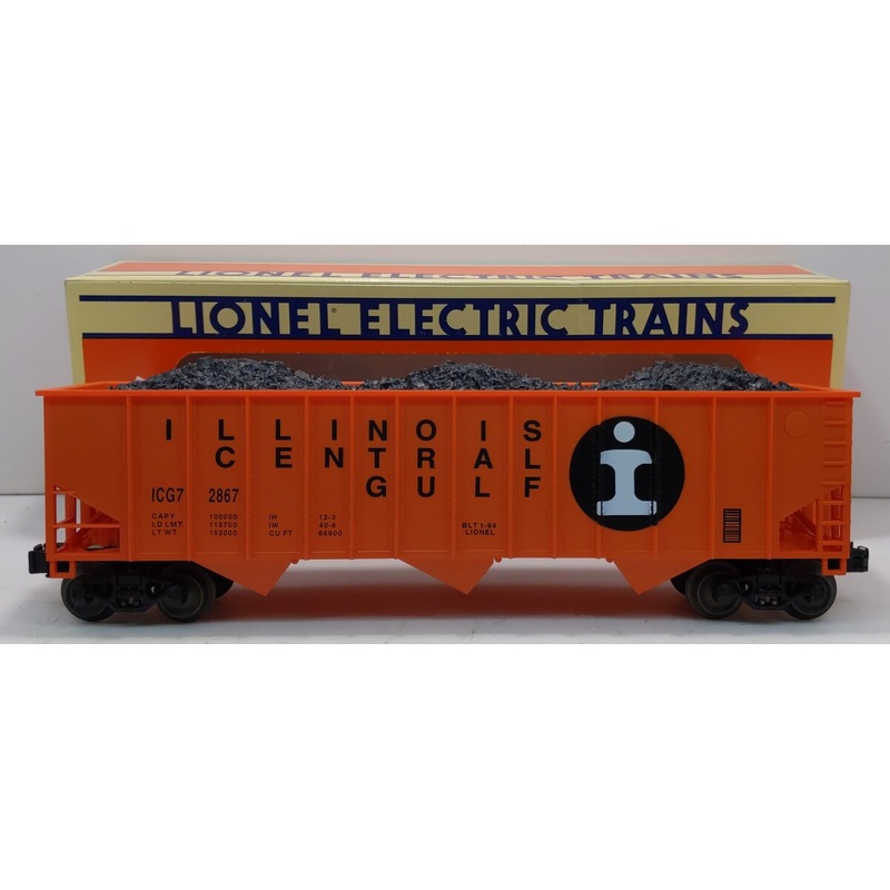 Lionel 6-17121 O Gauge Illinois Central 3-Bay Hopper w/Coal #2867 NIB