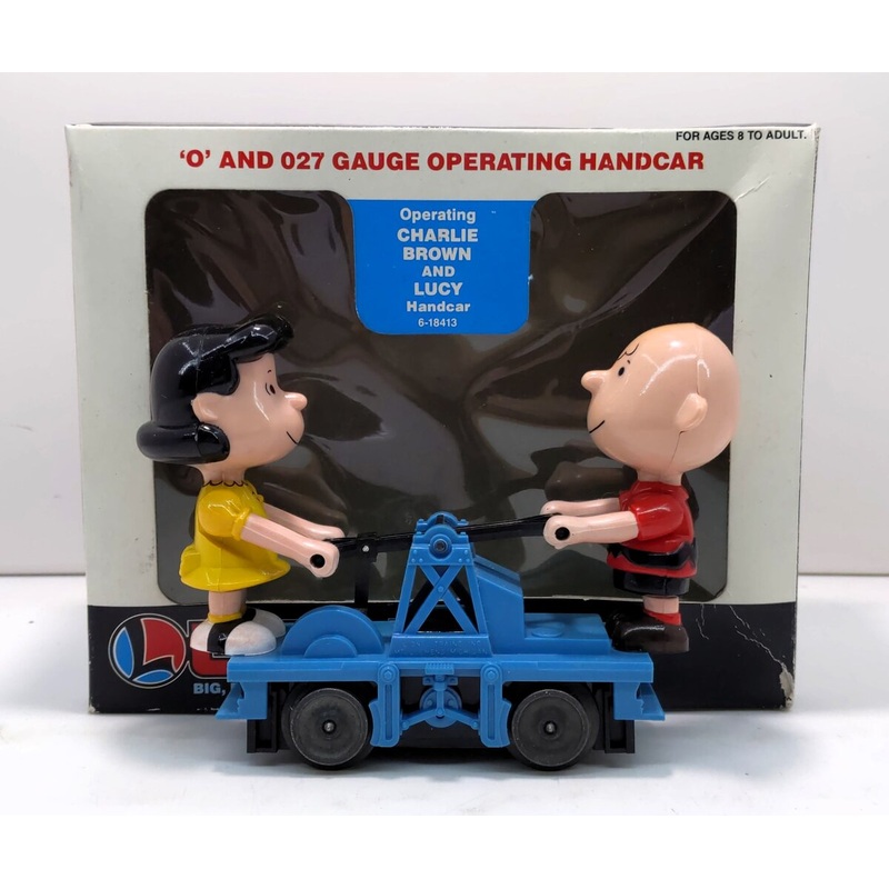 Lionel 6-18413 O Gauge Operating Charlie Brown and Lucy Handcar NIB