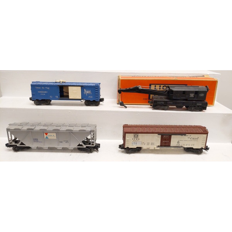Lionel Vintage O Freight & Operating Cars: 6460, 3424, 6672, 6346 [4] VG