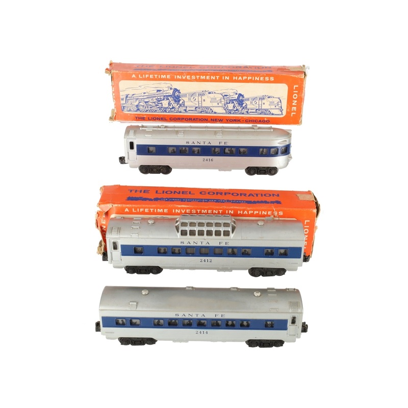 Lionel Vintage O Gauge Passenger Cars: 2416, 2412, 2414 [3] VG/Box