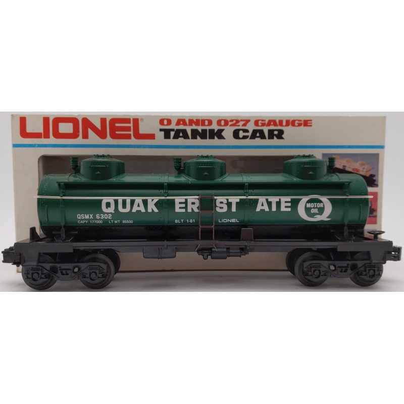 Lionel 6-6302 O Gauge Quaker State Triple Dome Tank Car EX/Box