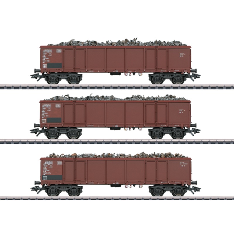 Marklin 46914 HO Scale DB 3 Car Gondola Freight Set NIB